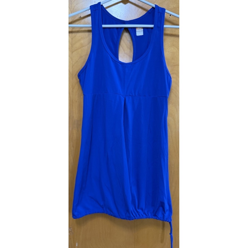 Lucy Tank Top Womens Workout Athletic Gym Fitness Keyhole Back Cobalt Blue‎ M